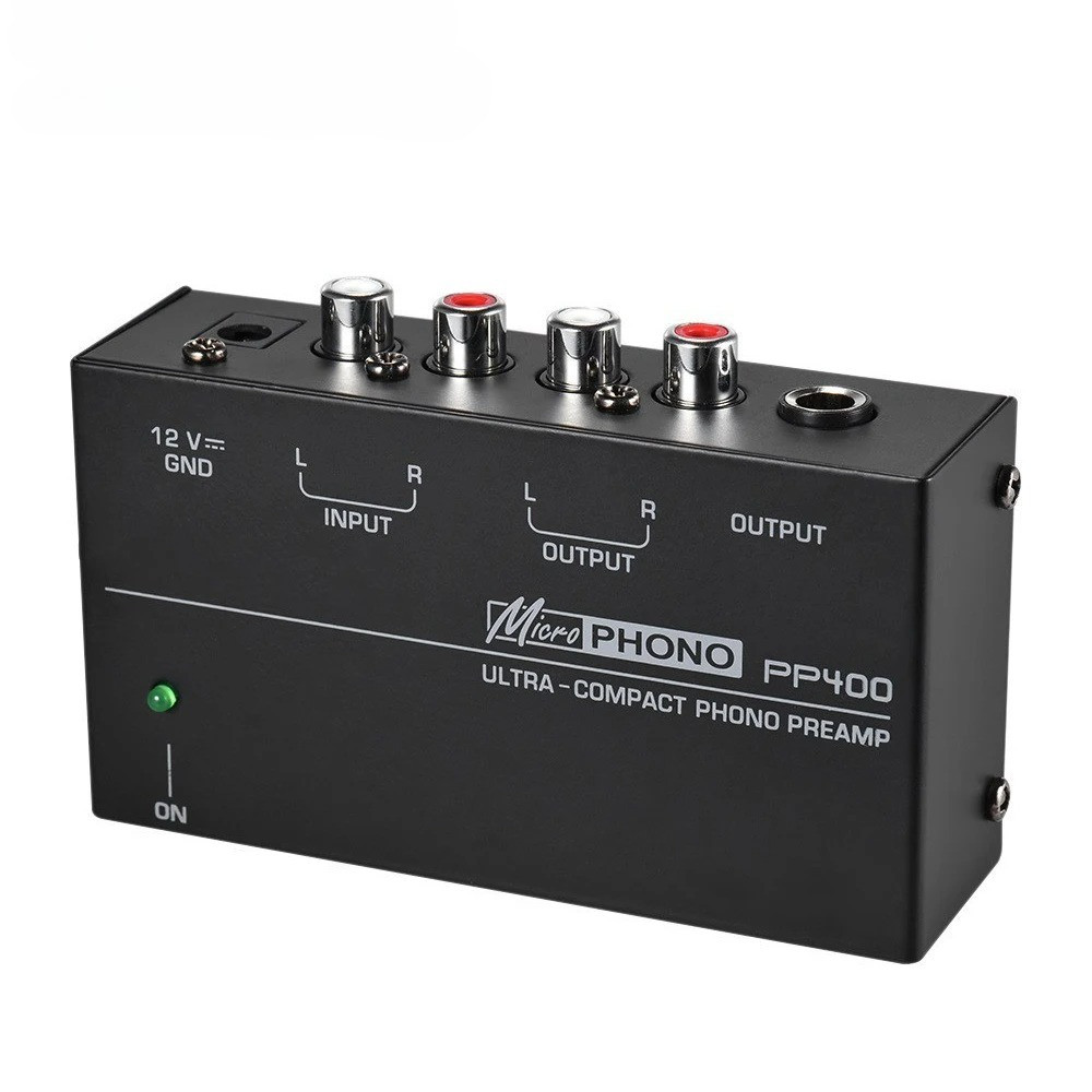 PP400 ขนาดกะทัดรัดพิเศษ Phono Preamp Preamplifier Home Mini Audio Amplifier พร้อมอินเทอร์เฟซ RCA สํา