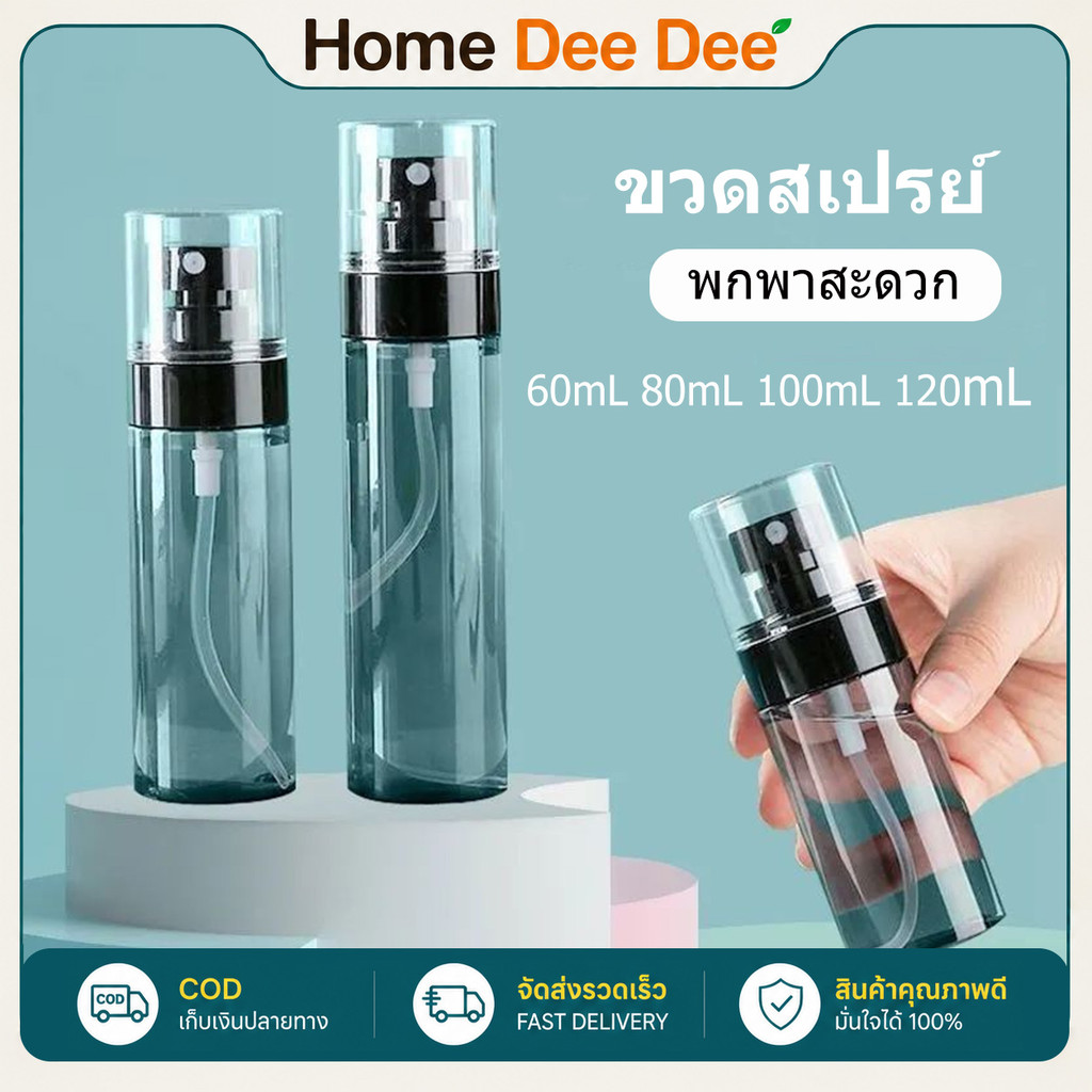 ขวดสเปรย์พกพา PETG ขวดสเปรย์เปล่า ขวดแบ่งน้ำหอม 60/80/100/120ml เติมแอลกอฮอล์ได้