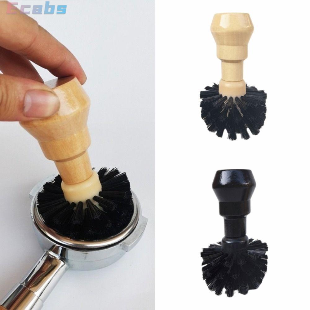 ECABS Espresso Portafilter แปรงทําความสะอาด,เครื่องมือทําความสะอาดด้ามไม้ผงกาแฟชามแปรง, PP สําหรับ 5