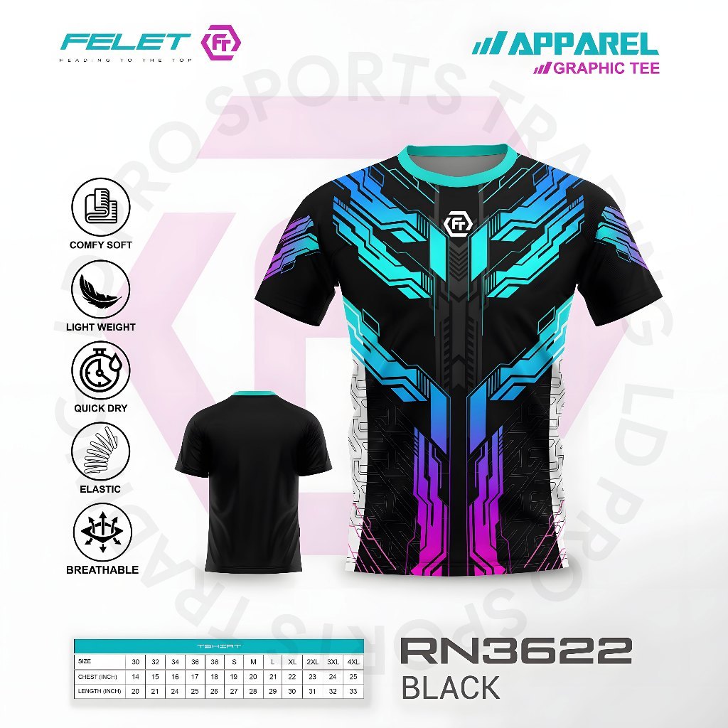 เสื้อ FELET RN3622 เสื้อแบดมินตัน (4 สี)