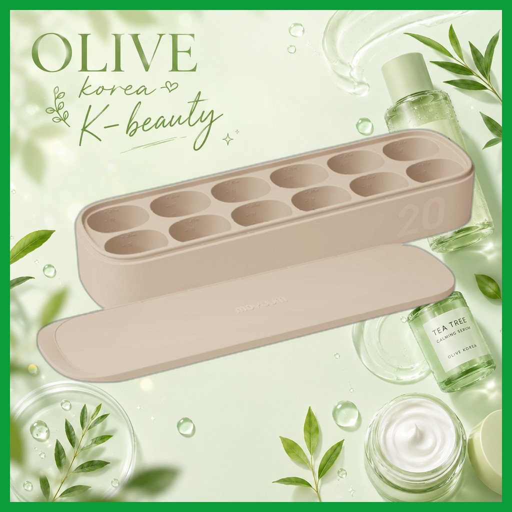 [moyum] Double-Fealed Baby Weaning Food Cube Tray 20ml x12 (สีเบจ), 240ml, 1 ชิ้น / ถาดอาหารเด็กเกาห