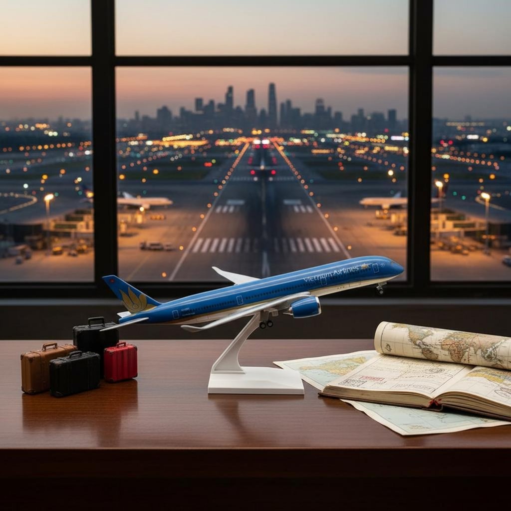 ตกแต่งเดสก์ท็อป A350-900 Model Plane Collector Item A350 Model Airplane Resin for Office