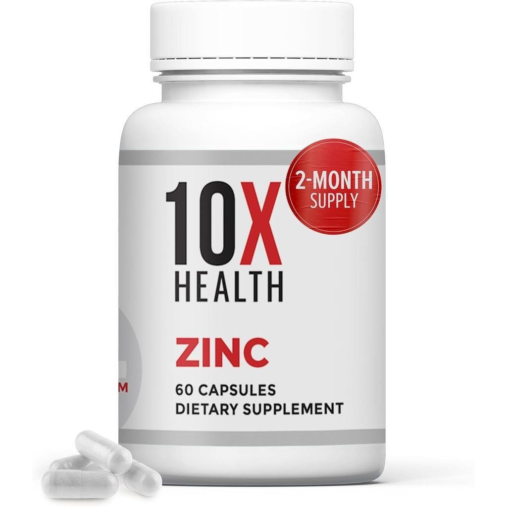 10X Health Zinc peoplements - ประกอบด้วยสังกะสี 30 มก. สําหรับ DNA & Protein Synthesis รองรับ Wellne