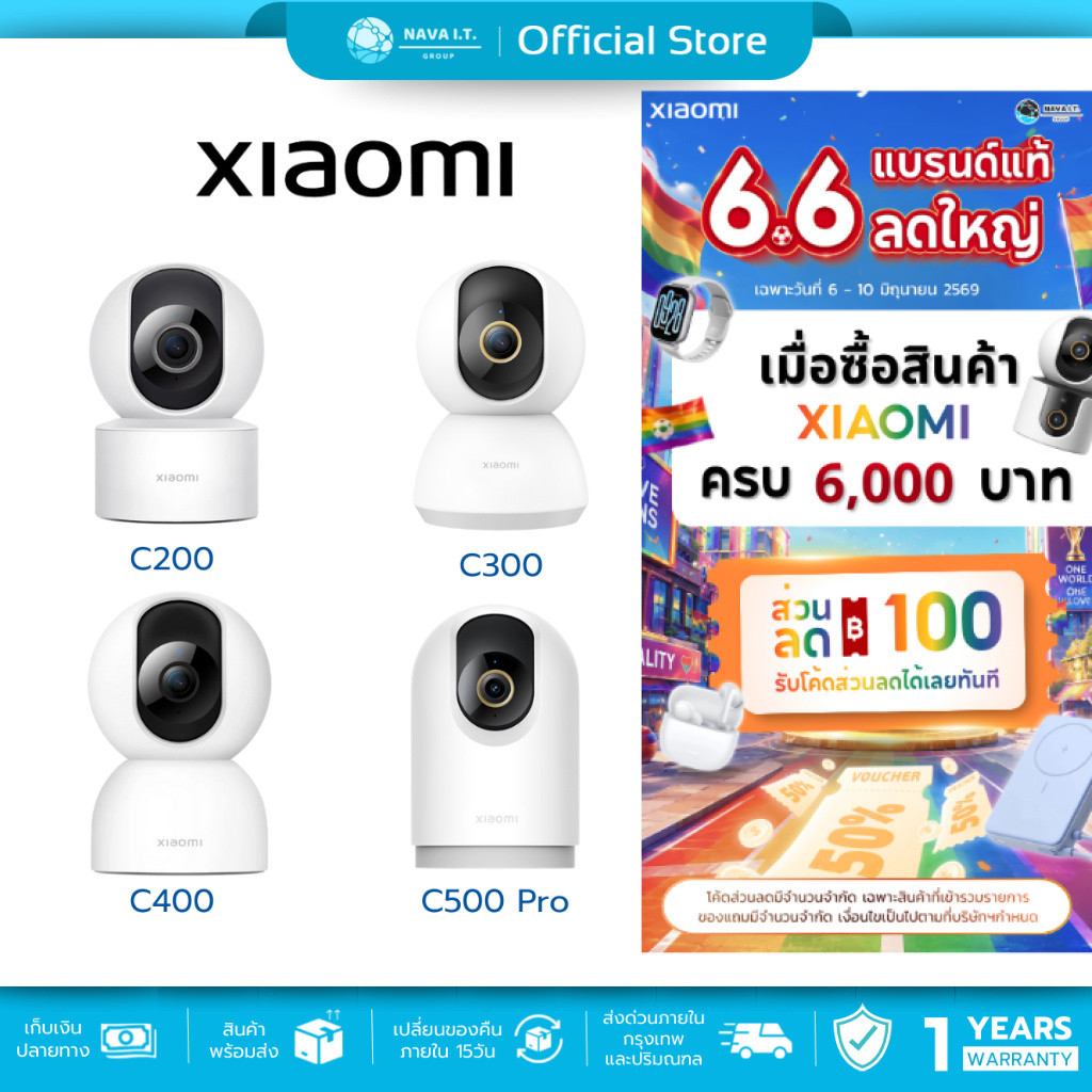(มีส่งด่วน) Xiaomi Smart Camera C200 C300 C301 C400 c500 Pro c700 AW300 CW300 CW400 C500 กล้องวงจรปิด ประกันศูนย์ 1 ปี