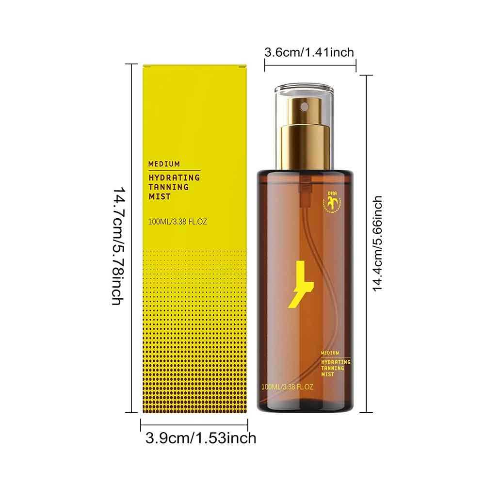 100ml Hydrating Tanning Mist – Medium Tone Self-Tan Spray Buildable Bronze Color