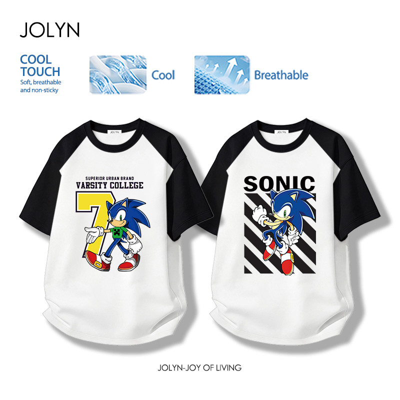 เสื้อยืดสตรี ผ้านุ่มใส่สบายa ตัดเย็บดี Sonic the Hedgehog ลายพิมพ์การ์ตูนน่ารัก ระบายอากาศได้ ฤดูร้อน (พร้อมส่ง)