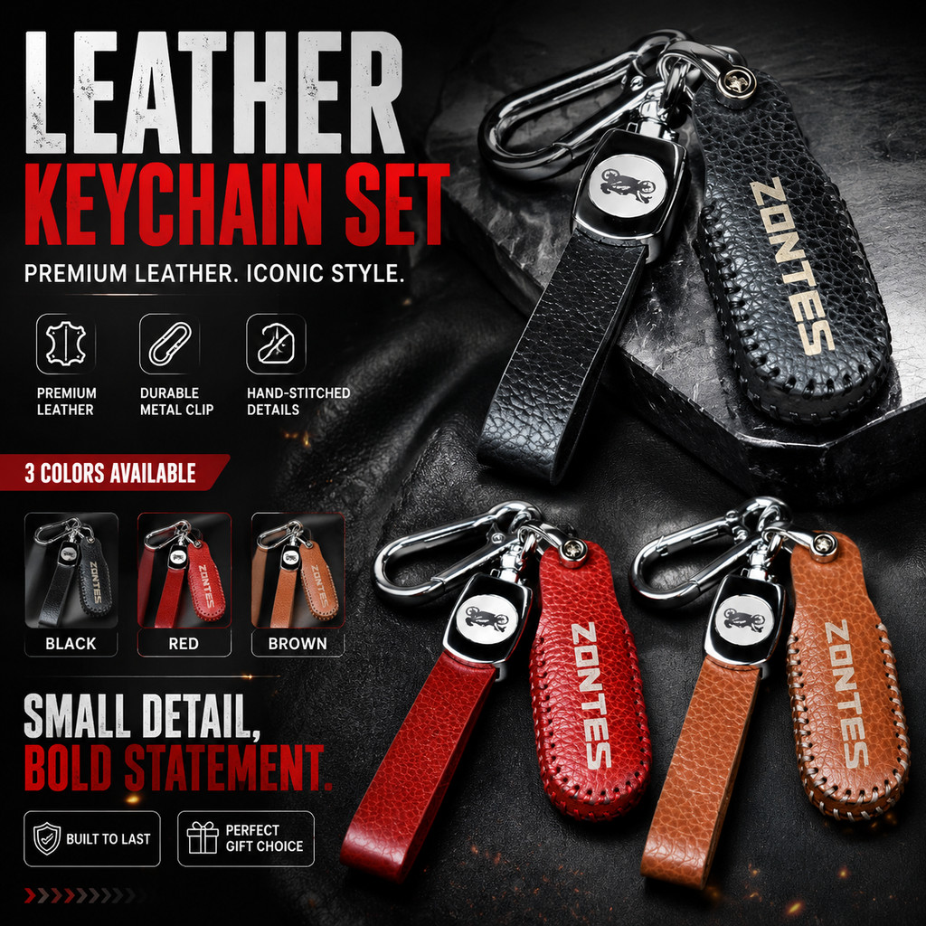 ของแท้ Retro วัวหนังเปลือกป้องกัน Auto รถจักรยานยนต์ Key Case Remote Fob SHELL พวงกุญแจสําหรับ ZONTES 368G 368E 368D 150X 400E 310 703F