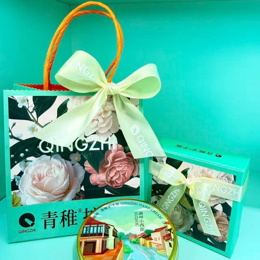 New Product#(Authentic)Youthful Hand Cream qingzhi Hand-painted Huzhou Series100g Large Jar Gift Box