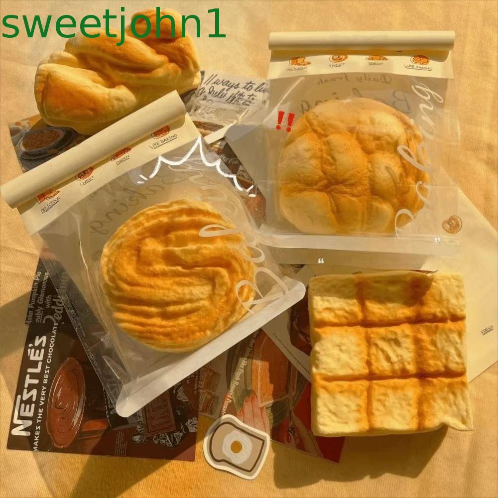 SWEETJOHN ขนมปังจําลองขนมปังปิ้งบีบ, จําลองนิ้วดูดช้า Rising Squishy ของเล่น, เด็กนักเรียนเนื้อนุ่มช้า Rising Pinch Sensory Fidget ของเล่นผู้ใหญ่