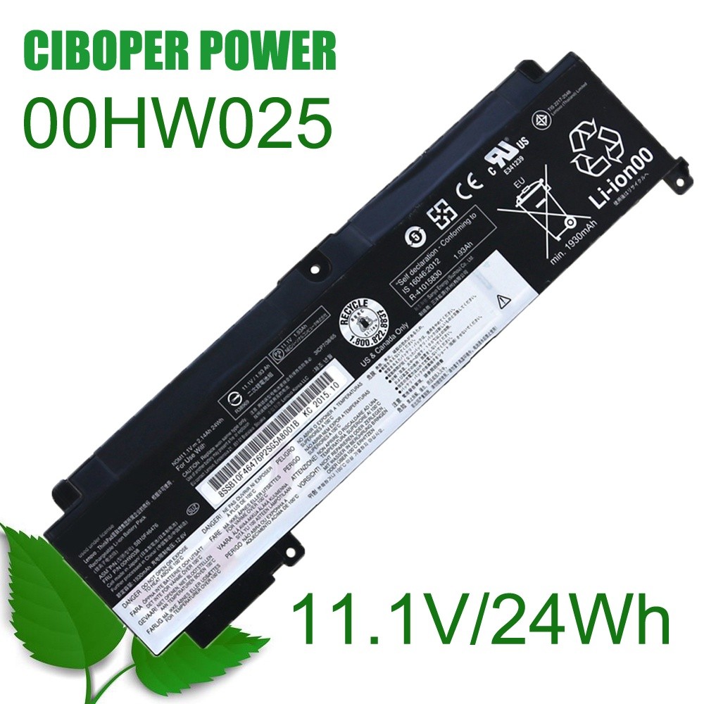 CP แบตเตอรี่ของแท้00HW022 00HW023 11.1V/24Wh สำหรับ ThinkPad T460s T470s Series 01AV405 01AV407 00HW