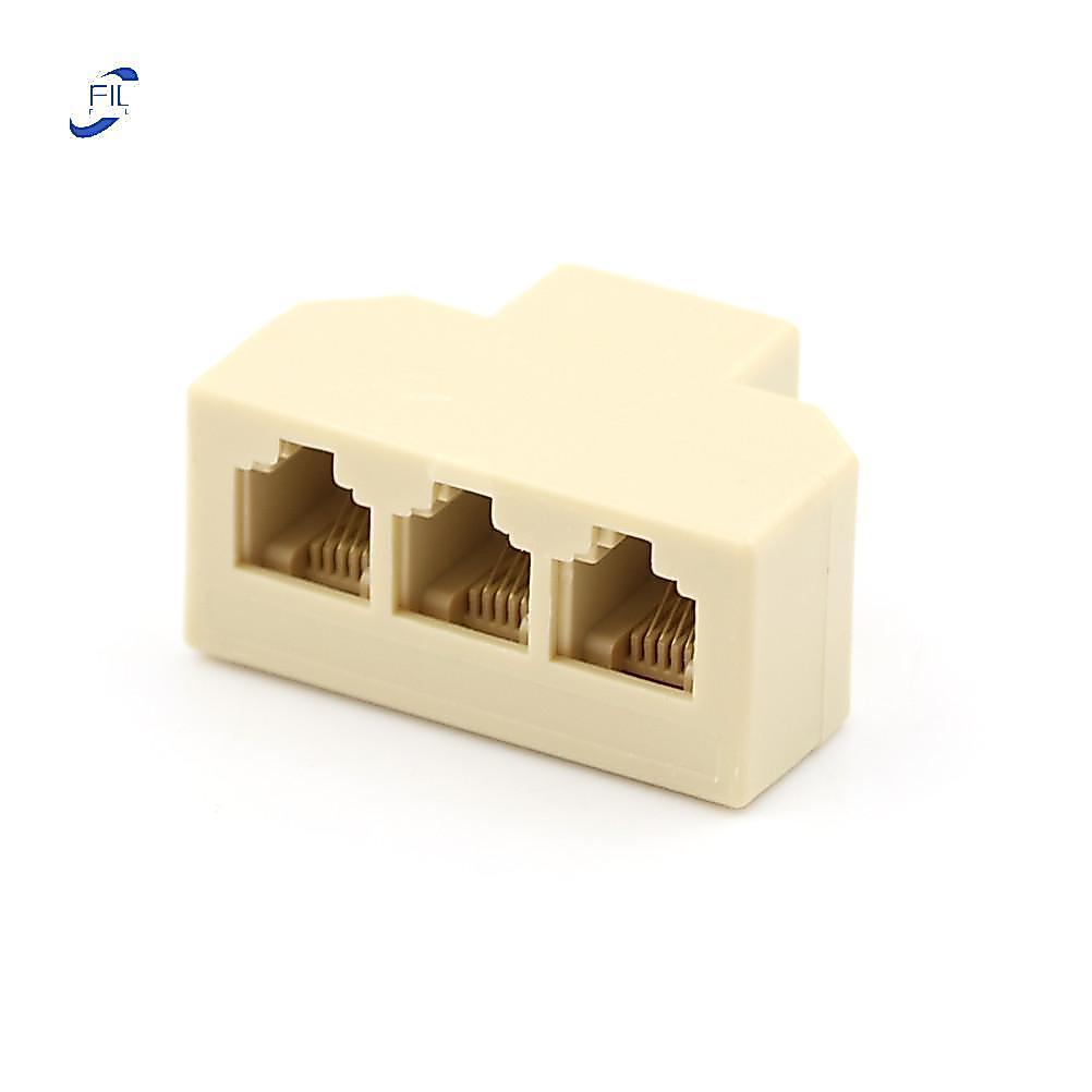 FIL 1PC RJ11 Splitter 3 Way Adapter 1 M ถึง 3 F RJ-11 6P4C โทรศัพท์ Ja Splitter