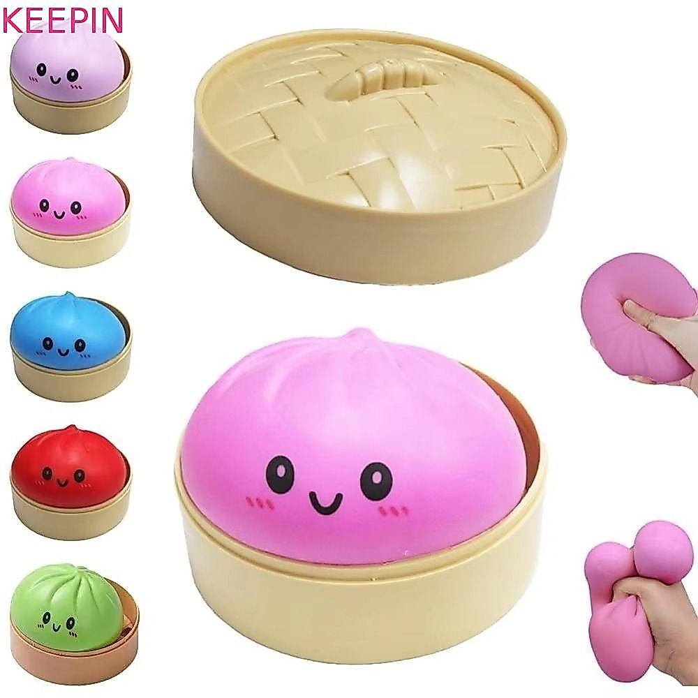 KEEPIN Dumpling Sensory ของเล่น,นิ้วดูดช้า Rising เกี๊ยว Squishy ของเล่น,สร้างสรรค์พร้อม Steamer Soft Fidget สีสัน Squishy Bun ผู้ใหญ่และเด็ก