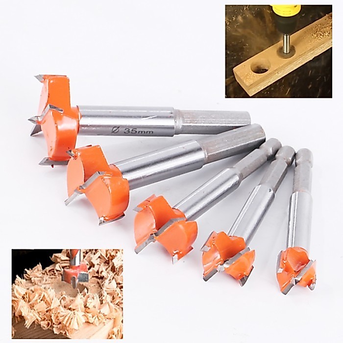 15-60mm Carbide Tipped Forstner Bit Set Boring Hole Saw Cutter Woodworking Drill Bits Set for Wood