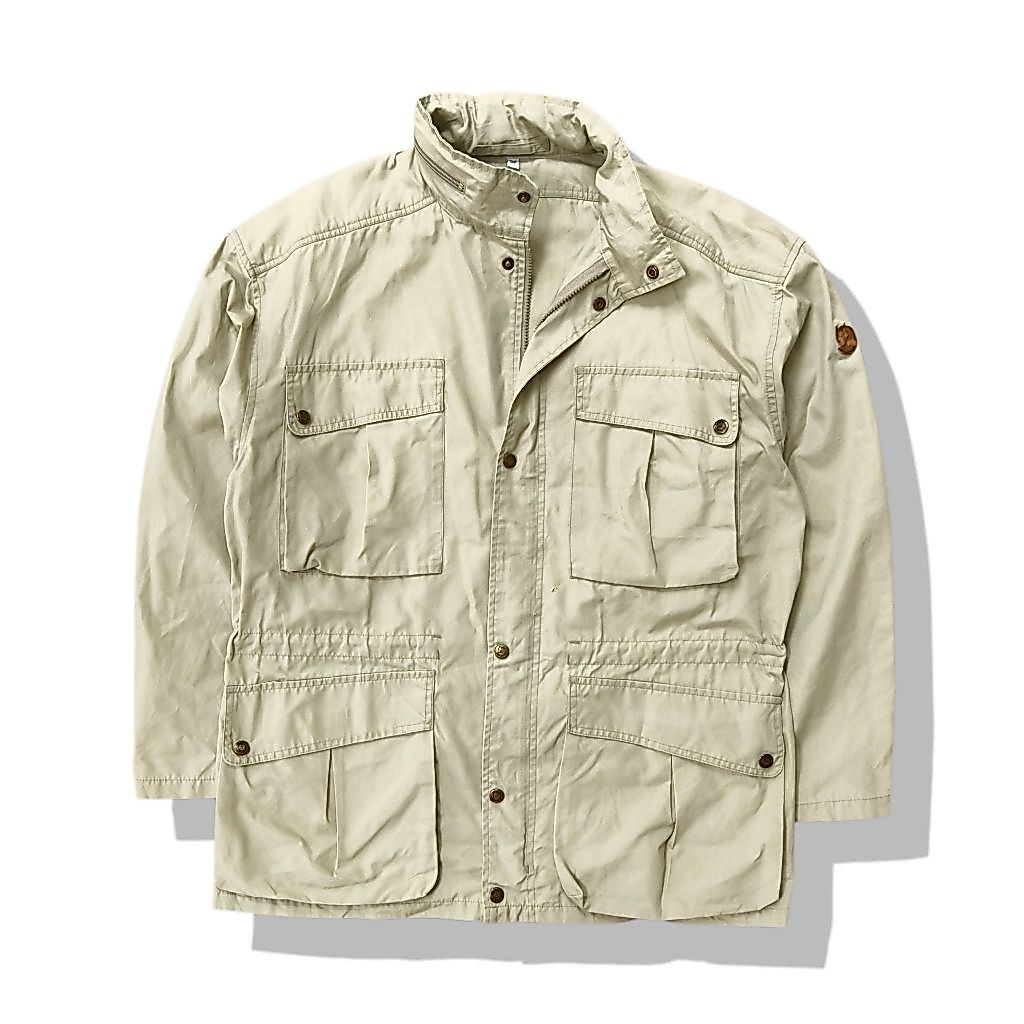 Fjallraven Telemark Beige Parka Hooded Jacket มือสอง รอบอก 51”