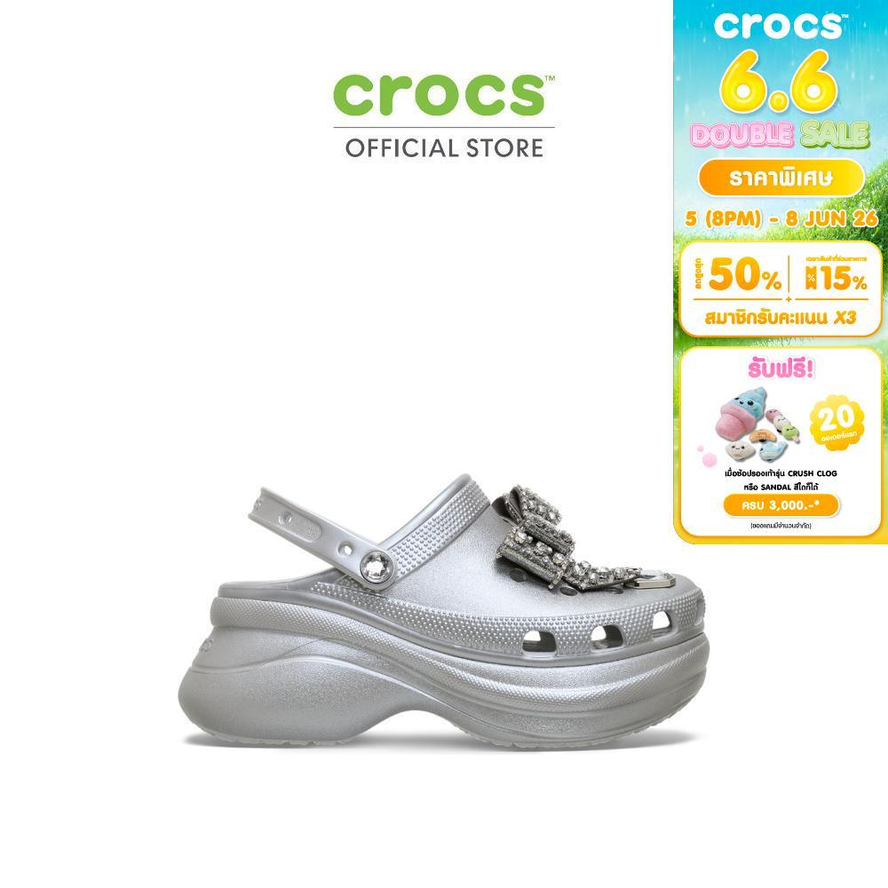 CROCS รองเท้าลำลองผู้หญิง BAE BEDAZZLED BOWS CLOG  - SILVER
