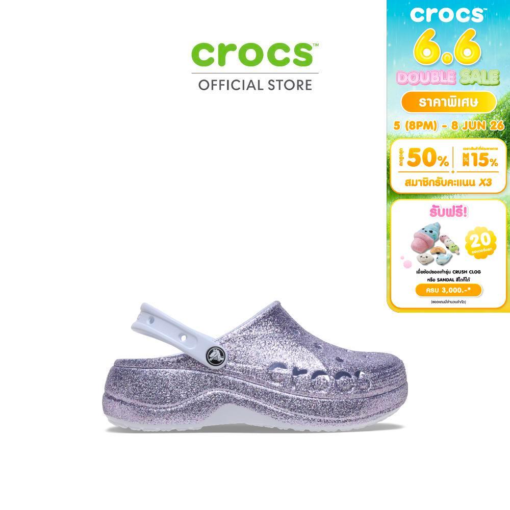 CROCS รองเท้าลำลองผู้หญิง BAYA PLATFORM GLITTER CLOG รุ่น 208459-5AF - DREAMSCAPE
