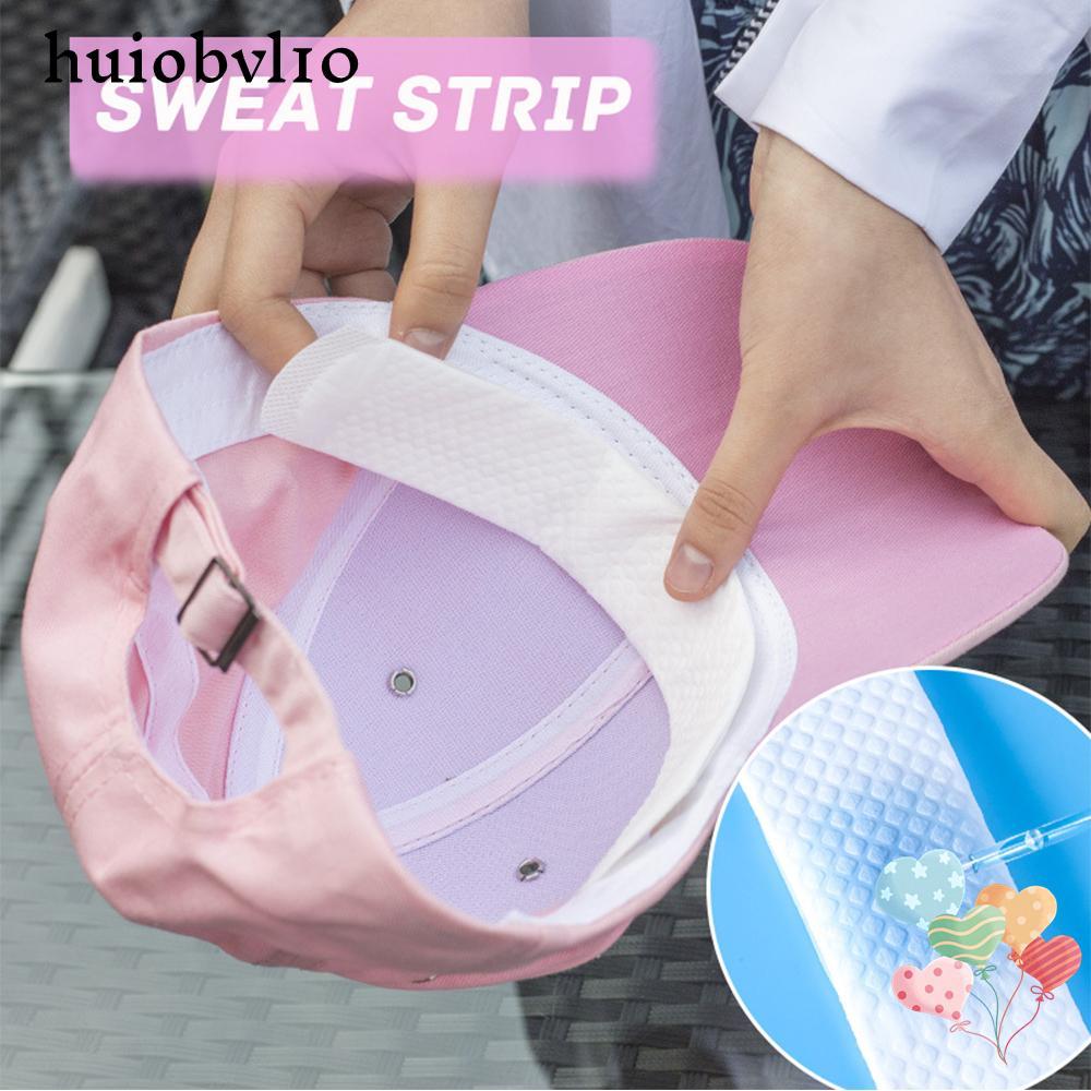 HUIOBVLTH 10 ชิ้นหมวก Anti Sweat Pads, ระงับกลิ่นกายแบบพกพาทิ้งหมวกเหงื่อ Pad, 1 Perspiration แถบดูดซับเหงื่อ Beach Essentials
