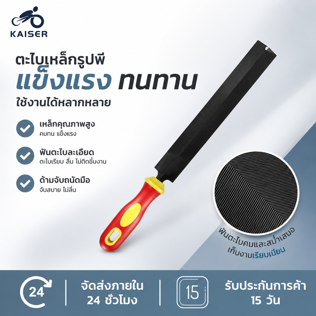 KAISER ที่ลับตะไบเหล็กลับคม ตะไบสามเหลี่ยม สำหรับลับคมและยืดมือเลื่อย คุณภาพดี เหมาะสับหรับลับคม ตะไบสามเหลี่ยม