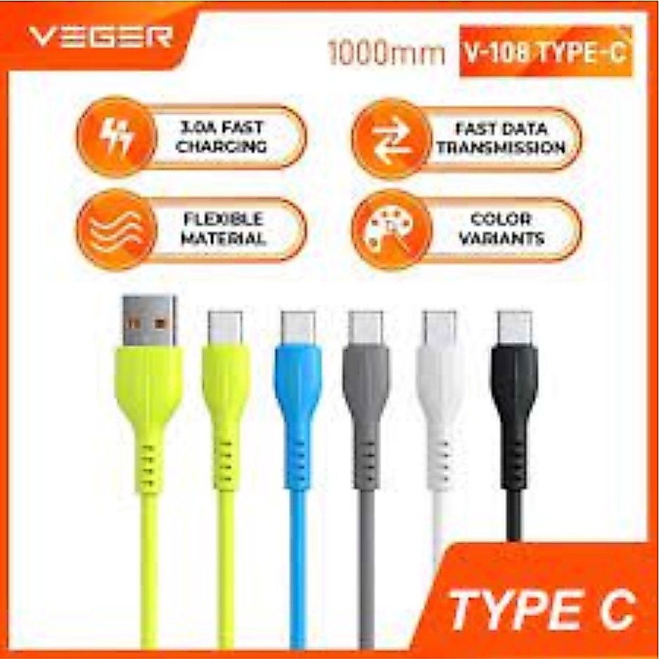 สายชาร์จเร็ว Veger Type C Usb V108 ดั้งเดิม