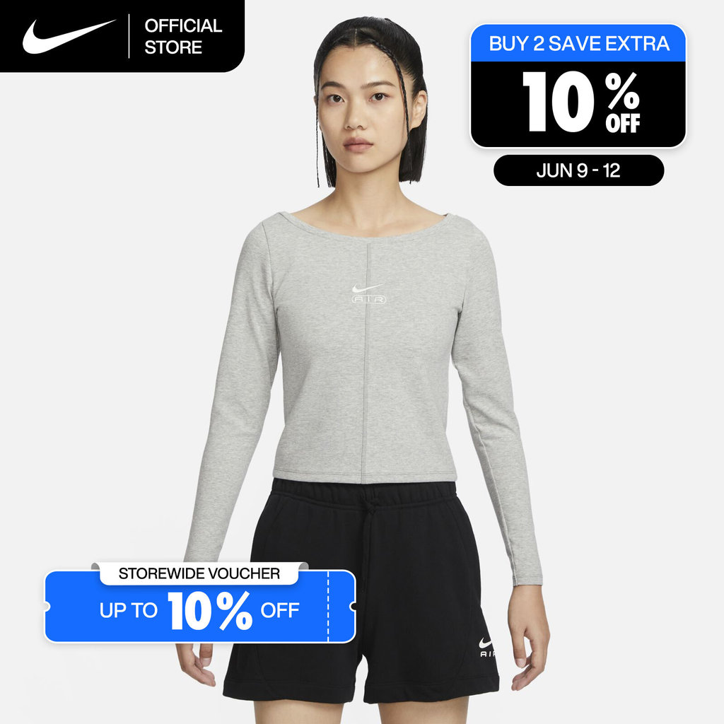 Nike Women's Air Long-Sleeve Top - Dark Grey Heather [FN1912-063]