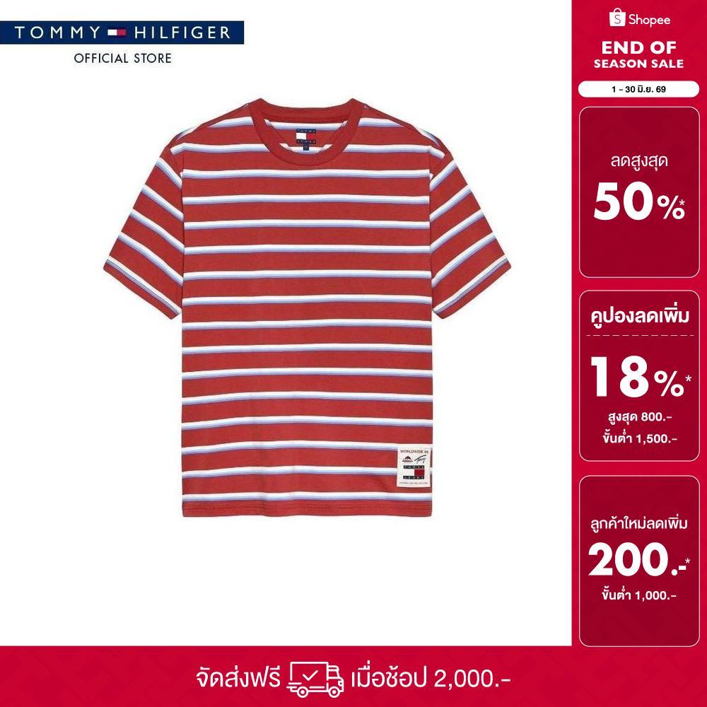 Tommy Jeans เสื้อยืด ผู้ชาย รุ่น DM0DM22325 XL0 - สีแดง ทรง Relaxed