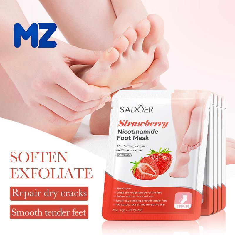 [MZ] 1 คู่ SADOER Fruits Foot Mask Moisturizing Foot Peeling Mask Exfoliating For Feet Spa Pedicure 