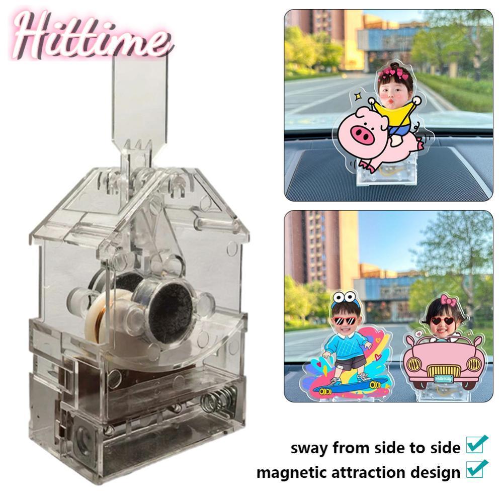 HITTIME Auto Swing Shake Head Wobbler ขาตั้งเครื่องประดับ Creative อะคริลิครถตกแต่งภายในน่ารัก DIY H