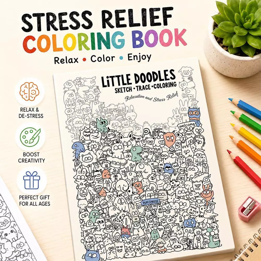 Line Drawing Notebook Relax Stress Drawing Sketch Draft Creative Trace สมุดระบายสี