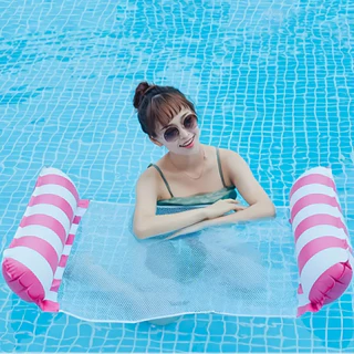 สระว่ายน้ำแพลอยน้ำ เปลลอยน้ำ แพนอนลอยน้ำ แพยางเป่าลม แพตาข่ายเป่าลม เตียงลมลอยน้ำ ห่วงยางเปลลอยน้ำ น้ำหนักเบาแบบพับได้