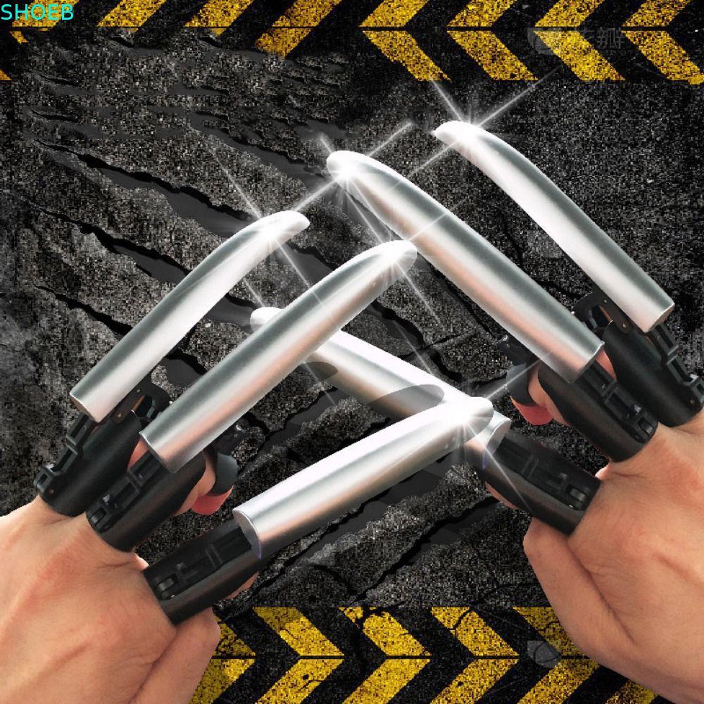 SHOEB 3 ชิ้นกรงเล็บหมาป่าเรืองแสง, Scalable รูปตกแต่ง Retractable Mechanical Claws, ปรับริบบิ้น 3D Assembly โปร่งใส Lighted ภาพยนตร์ตัวอักษร Claws คอสเพลย์ฮาโลวีน