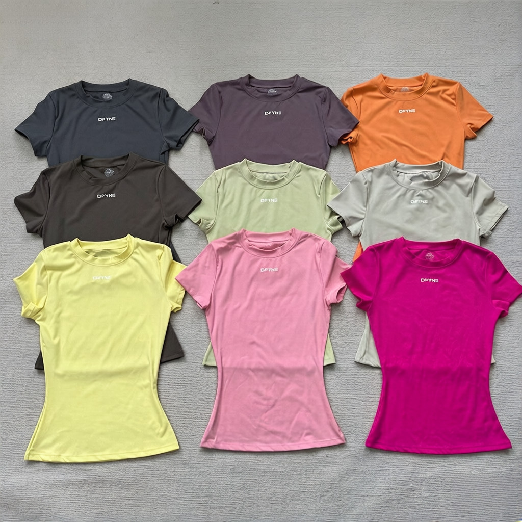 DFYNE origin Brushed Short Sleeve Dopamine Yoga Fitness Sports Outdoor Showing Figure Female