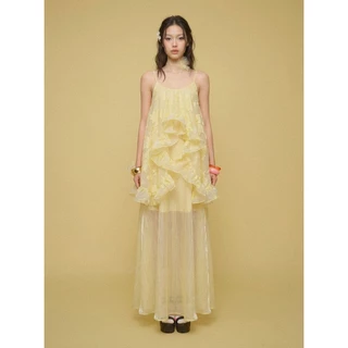 Original Design IRIS BOUTIQUE Bagii Premium l ID778802 Pastel Watercolor Ruffle Maxi Dress