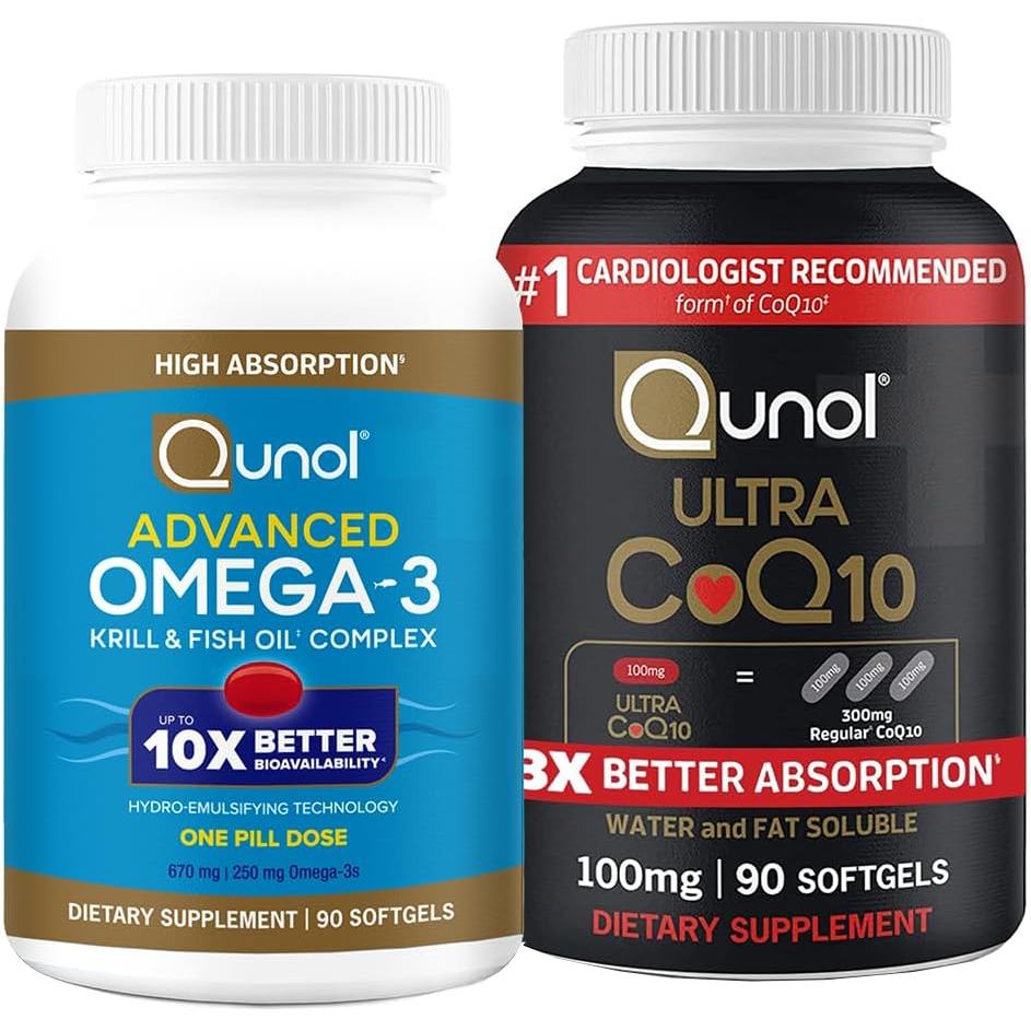Omega-3 & CoQ10: Advanced Omega 3, 90 Softgels & Ultra CoQ10 100mg, 90 Softgels