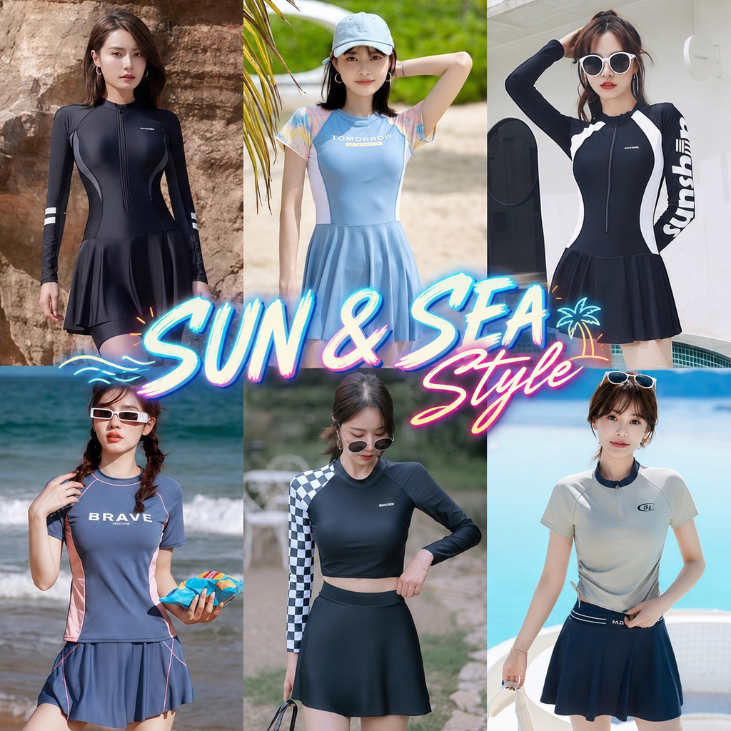 BIKINI FACTORY ชุดว่ายน้ำ ชุดเล่นน้ำผู้หญิง บอดี้สูทว่ายน้ำ 🐳 มีไซส์ M-XL | น้ำหนัก 40-65 กก. Y302
