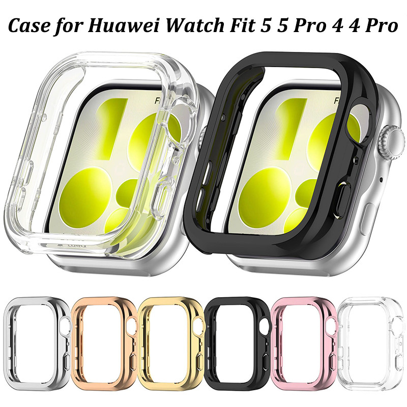 กรณีพีซีแบบแข็งสําหรับนาฬิกา Huawei Fit 5 Pro Anti-Fall Full Shell ป้องกันป้องกันหน้าจอ Anti Gores กรอบกันชนอุปกรณ์เสริมสําหรับ Smartwatch Huawei Fit 4 Pro