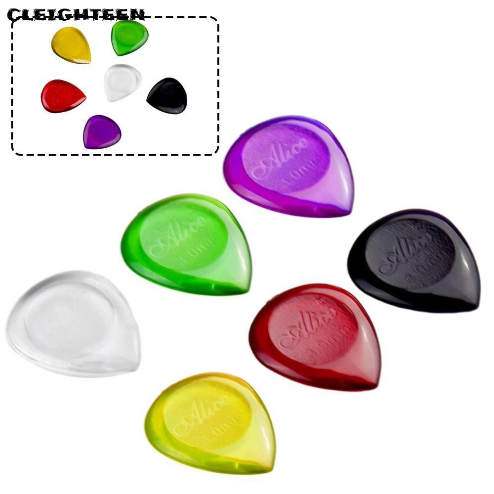CLEIGHTEEN ปิ๊กกีตาร์เบสไฟฟ้า 6 ชิ้น, ปิ๊กกีตาร์ ABS ที่หยิบเร็ว, อุปกรณ์กีตาร์ Stubby 1/2/3 มม.