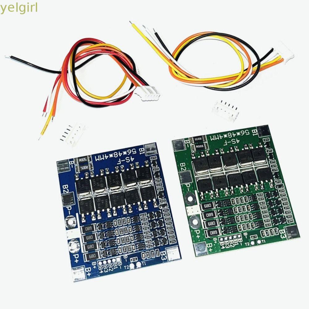 YELGIMY BMS, 4S 3.2V 3.7V 30A Blue Green LiFePO4 / Lithium Battery Board, 12.8V 14.4V พร้อม Balance 