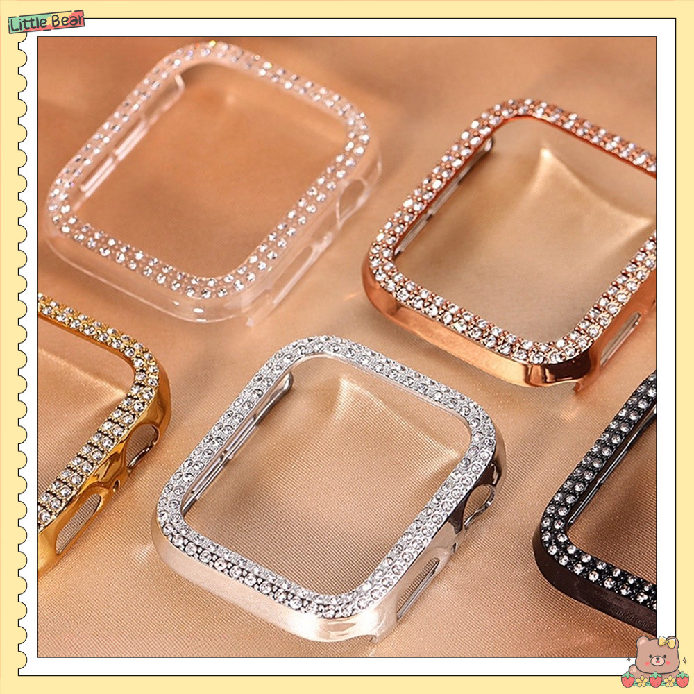 เคสป้องกันประดับเพชร ใช้ได้กับ Apple Watch Ultra 3/2, SE 3/2, Series 6 7 8 9 10 11, 38/40/41/42/44/45/49mm