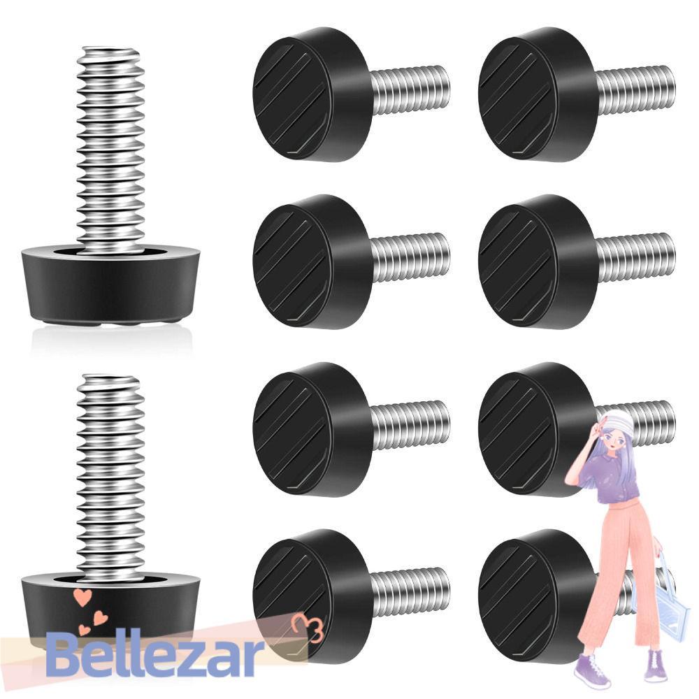 BELLEZAR 10 ชิ้นเฟอร์นิเจอร์ Levelers, M6 ด้ายสีดํา Glide เฟอร์นิเจอร์ Leveling ฟุต, สกรูในสังกะสีเห