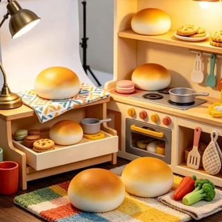 [Nice Home] PU จําลองขนมปังบีบของเล่น Super Soft Stress-relief - อาหารปลอม Sensory ของเล่นมือหยิกฟื้นตัวช้า [Lell Living]