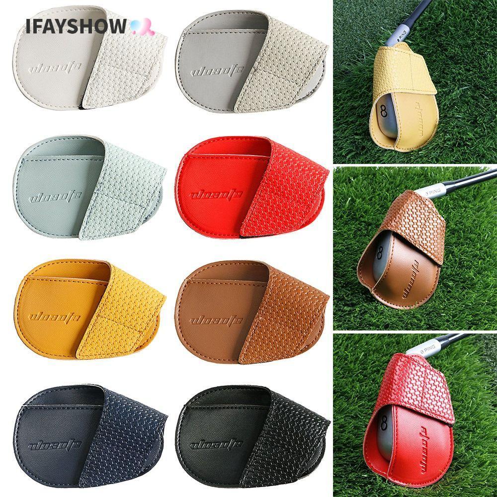 IFAYSHOW Golf Iron Head Cover Outdoors PU Accessories Golf Rod Sleeve