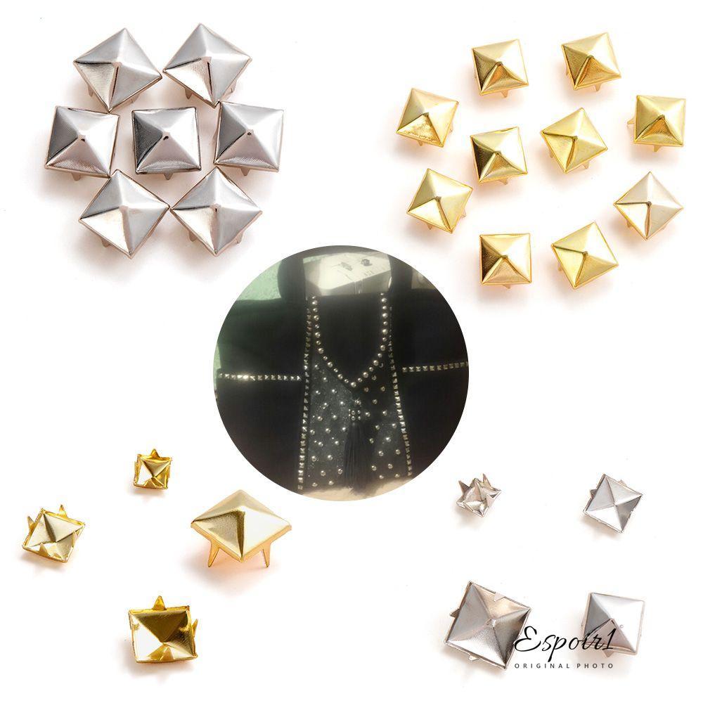 ESPOIR1 100 ชิ้น 6/8/10/12 มิลลิเมตรสายรัด Rivets DIY หนังหัตถกรรมเสื้อผ้า/กระเป๋า/รองเท้าผ้าปุ่ม Four Claw