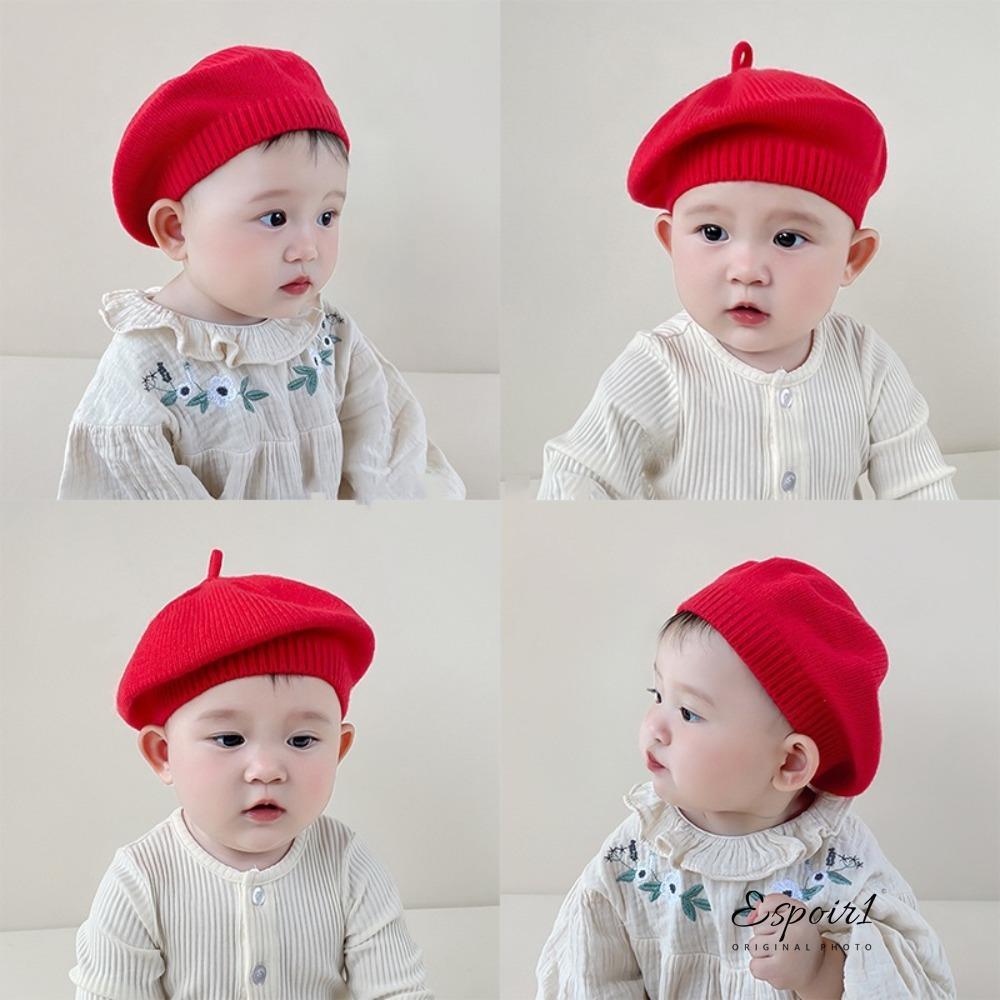 หมวกสไตล์ศิลปินอุ่นแบบการ์ตูนสำหรับเด็ก, ทนลม, สีแดงCrochet