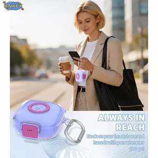 for Anker Soundcore R60i NC Case Upgrade Secure Lock Cover with Cleaner Kit Clear TPU Shockproof Protective Cover with Soundcore P31i Charging case with Carabiner-Clear