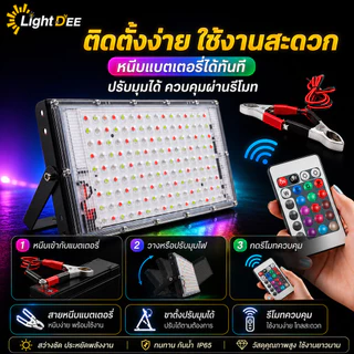 สปอตไลท์ต์RGB 12Vไฟนำ้ท่วม 16สีกลางแจ้งกันน้ำการควบคุมระยะไกลสปอตไลสำหรับสวนลานสวนไฟฉาย แสงแดง แสงเขียว
