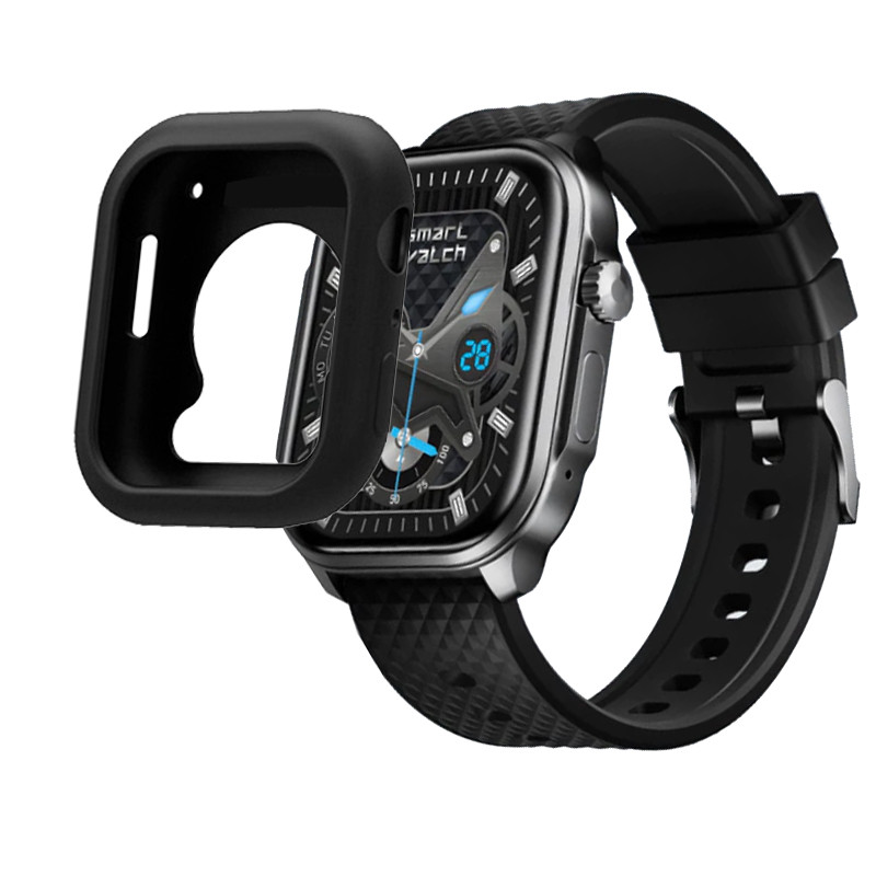 เคสซิลิโคนนุ่มพร้อมฟิล์มกันรอยหน้าจอ สําหรับ TECNO Watch 3 Active เคส TPU ป้องกันสําหรับสมาร์ทวอทช์ (ไม่ใช่กระจก)