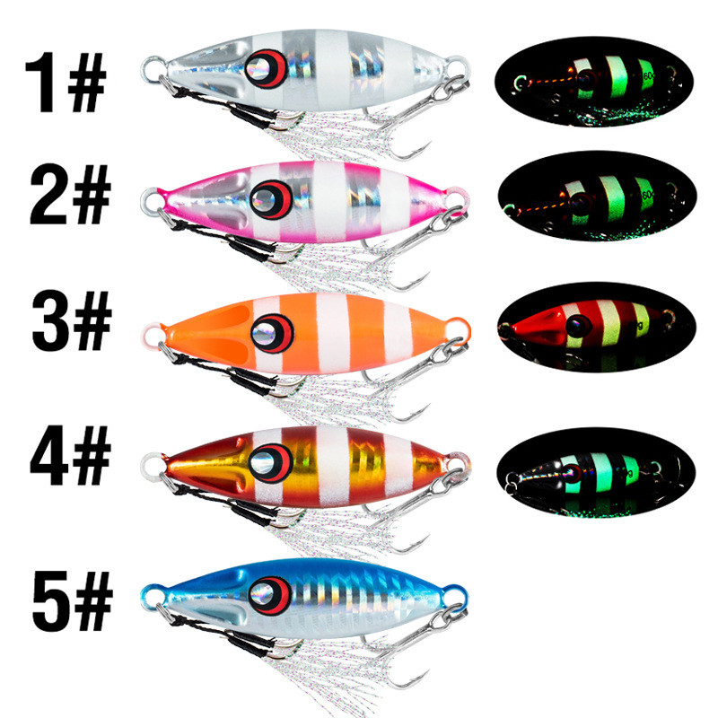 F144 ตะกั่วเรืองแสงขนาด 10-60 กรัม สำหรับการตีเหยื่อระยะไกล การตกปลาด้วยเหยื่อปลอม เหยื่อเทียมสำหรับการตกปลา