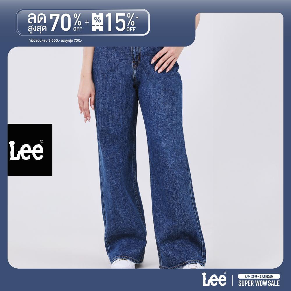 LEE กางเกงยีนส์ผู้หญิง เอวสูง ทรงขากว้าง รุ่น LE S126WWIDF13 สียีนส์กลาง