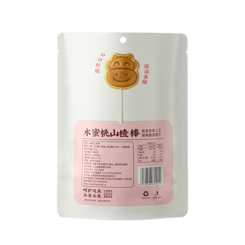 Jin Ye Peach Hawthorn Calf Lollipop ของว่างสําหรับเด็กหกสิ่งที่ 108g6.3