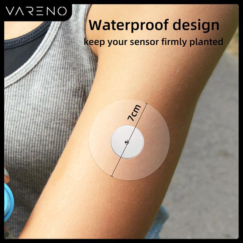 Vareno แผ่นติดเซ็นเซอร์กันน้ำ10ชิ้น, แผ่นปิดปะติด CGM ชัดเจน